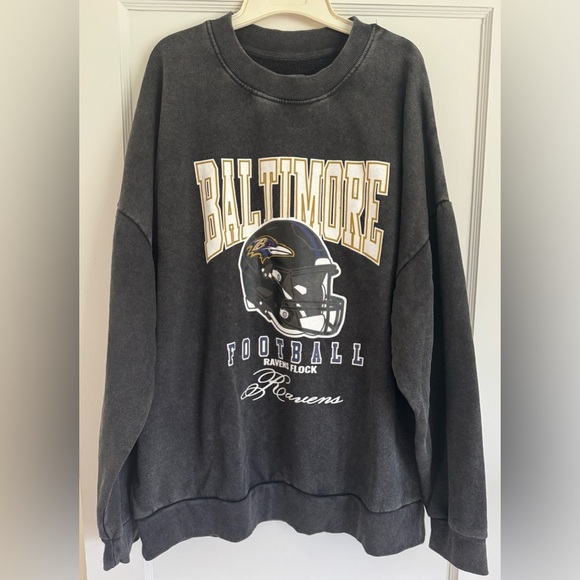 Women's Baltimore Ravens Gameday Couture Black Vintage Wash Pullover XXL - Picture 2 of 6